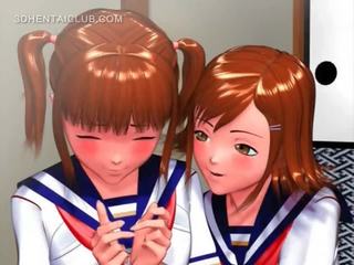 Energický anime dáma odření ji vysokoškolačky pořádný píča
