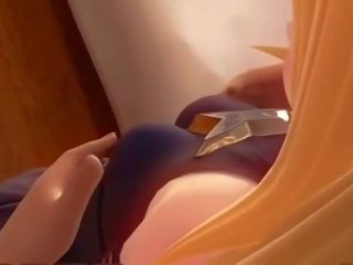 Blonde animated angel having dirty video