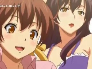 Tiener- 3d anime dochter vechten over- een groot penis