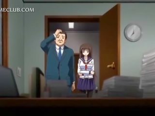 L'anime adolescent en école uniforme soufflage grand bite