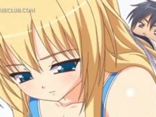 Süß anime blond jung dame essen peter im groß neunundsechzig