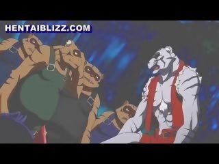 I kapuri gjoksmadhe anime brutalisht fucked nga bishë