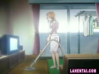 Hard up anime housewife masturbating