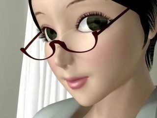 Sexually aroused 3D anime nun suck cock