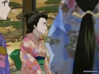 A kinni seotud geisha sai a märg tilkuv libidinous tussu