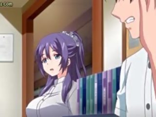 Hentai Chick Freting penis With Her Huge Tits