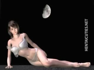 Caliente 3d animado seductress pose en su lencería