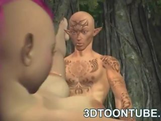 Bystiga 3d punken elf seductress få körd djupt och hård