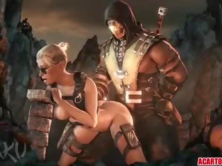 Enchanting Blonde Cassie Cage Getting Pussy Drilled Well: dirty clip 5c