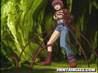 Manga dame fanget og seksuell angrep av tentacles