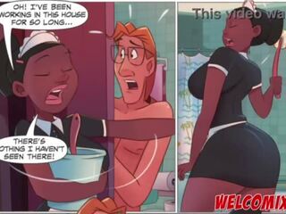 Fucking the swell maid&excl; Mop on the maid&excl; The Naughty Animation Comics